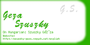 geza szuszky business card